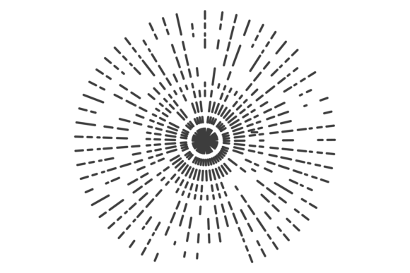 Burst Drawing. Retro Style Stamp. Round