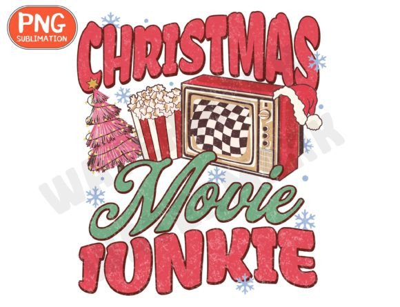 Christmas Movie Junkie Png, Holiday Png