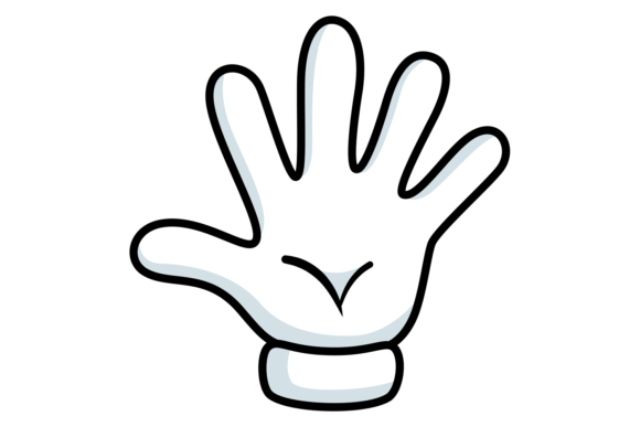 Five Finger White Glove. Retro Comic Han