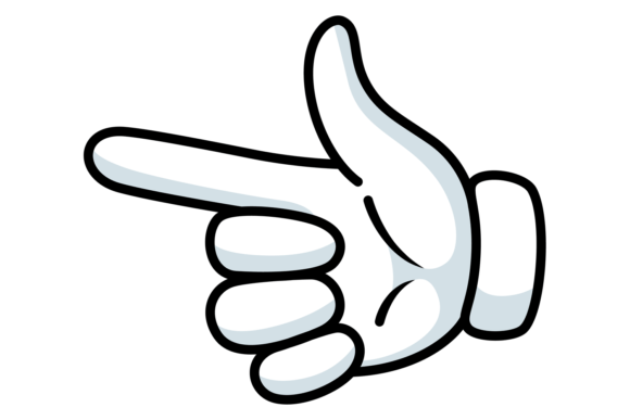 Left Pointing Finger in White Glove. Ret