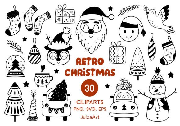 Retro Christmas Clipart Embroidery Review
