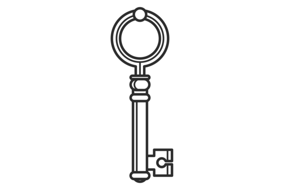 Retro Metal Key. Door Access Line Icon Review