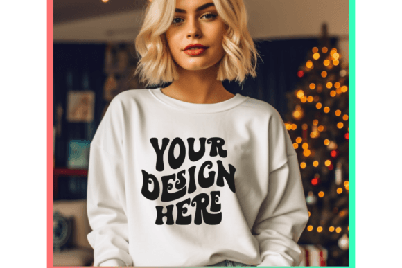 Retro White Christmas Sweatshirt Mock Review